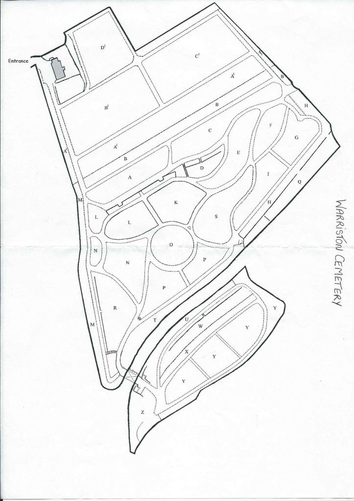 Map of Warriston Cemetary, Edinburgh